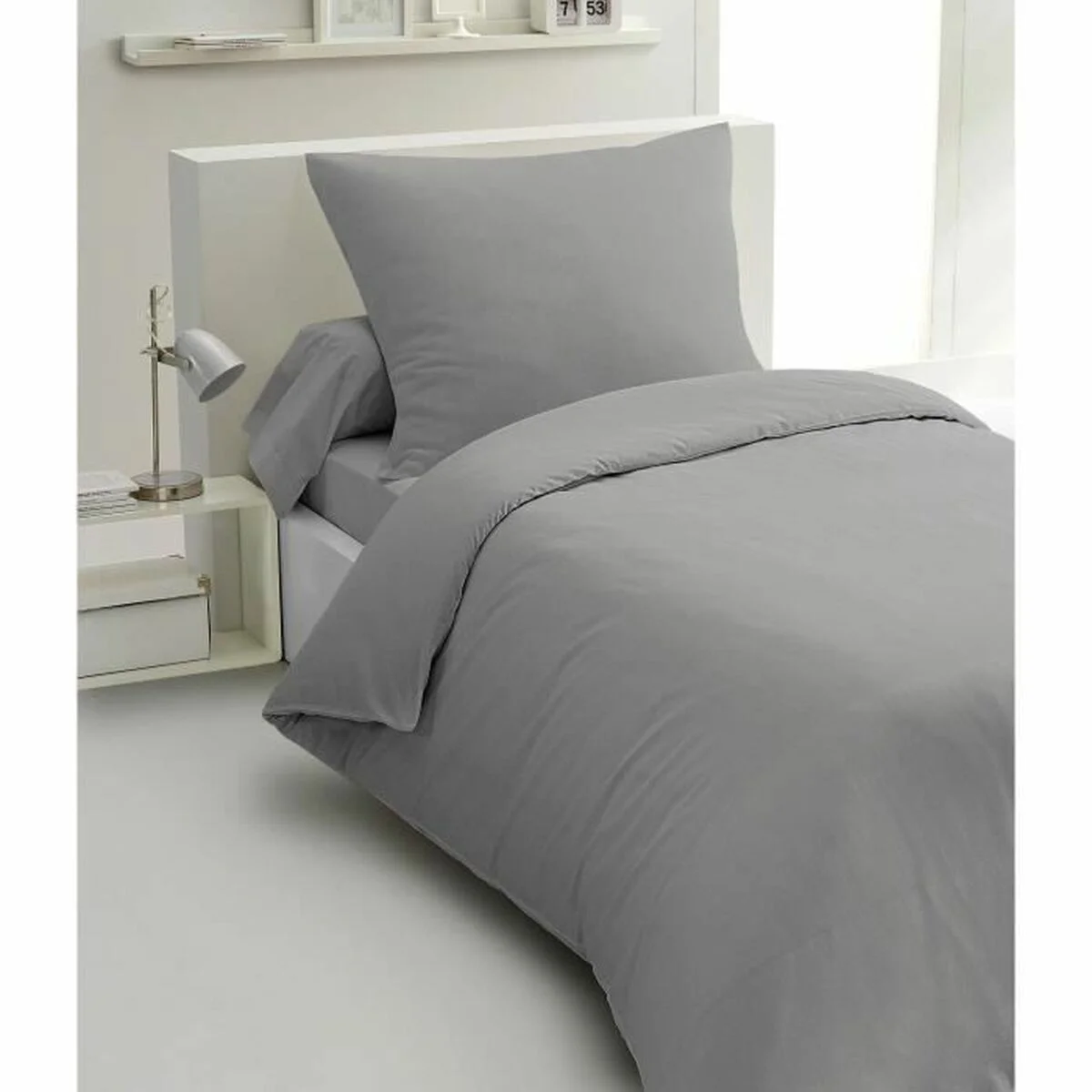 Juego de funda nórdica HOME LINGE PASSION Gris claro Cama de 140 2 Piezas