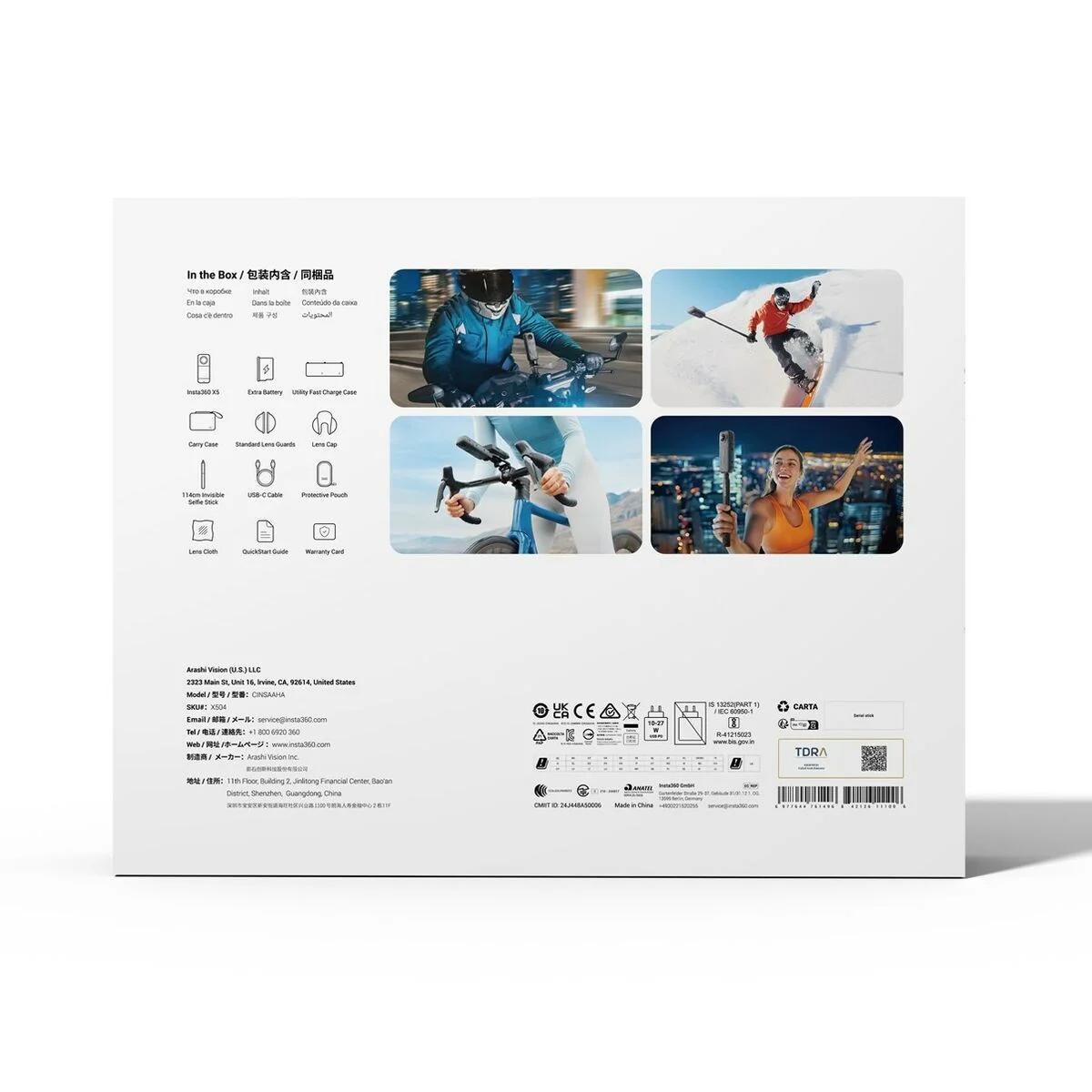 Cámara Digital Insta360 CINSAAHA(X504) Negro