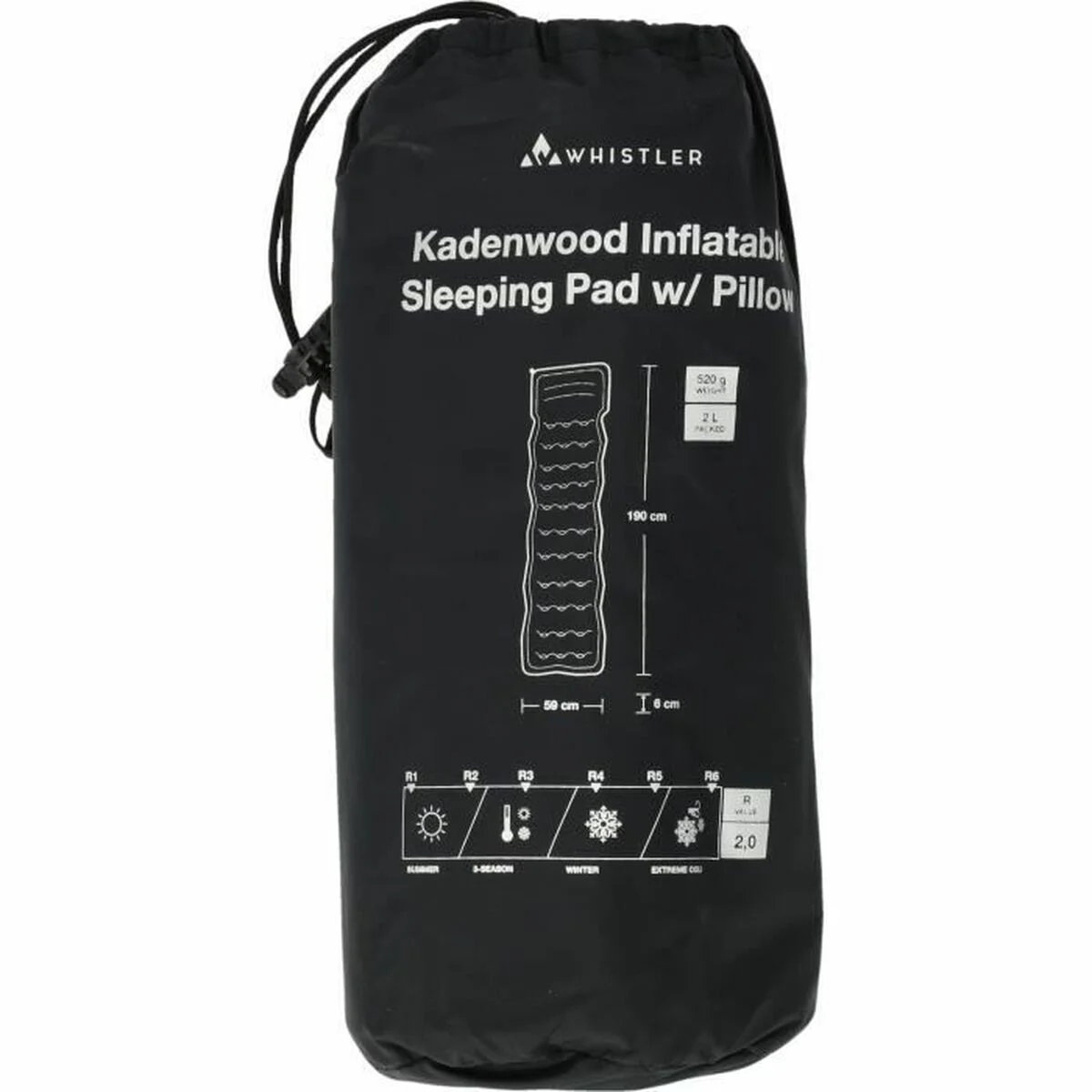 Colchón Hinchable Whistler 190 x 59 x 6 cm Negro