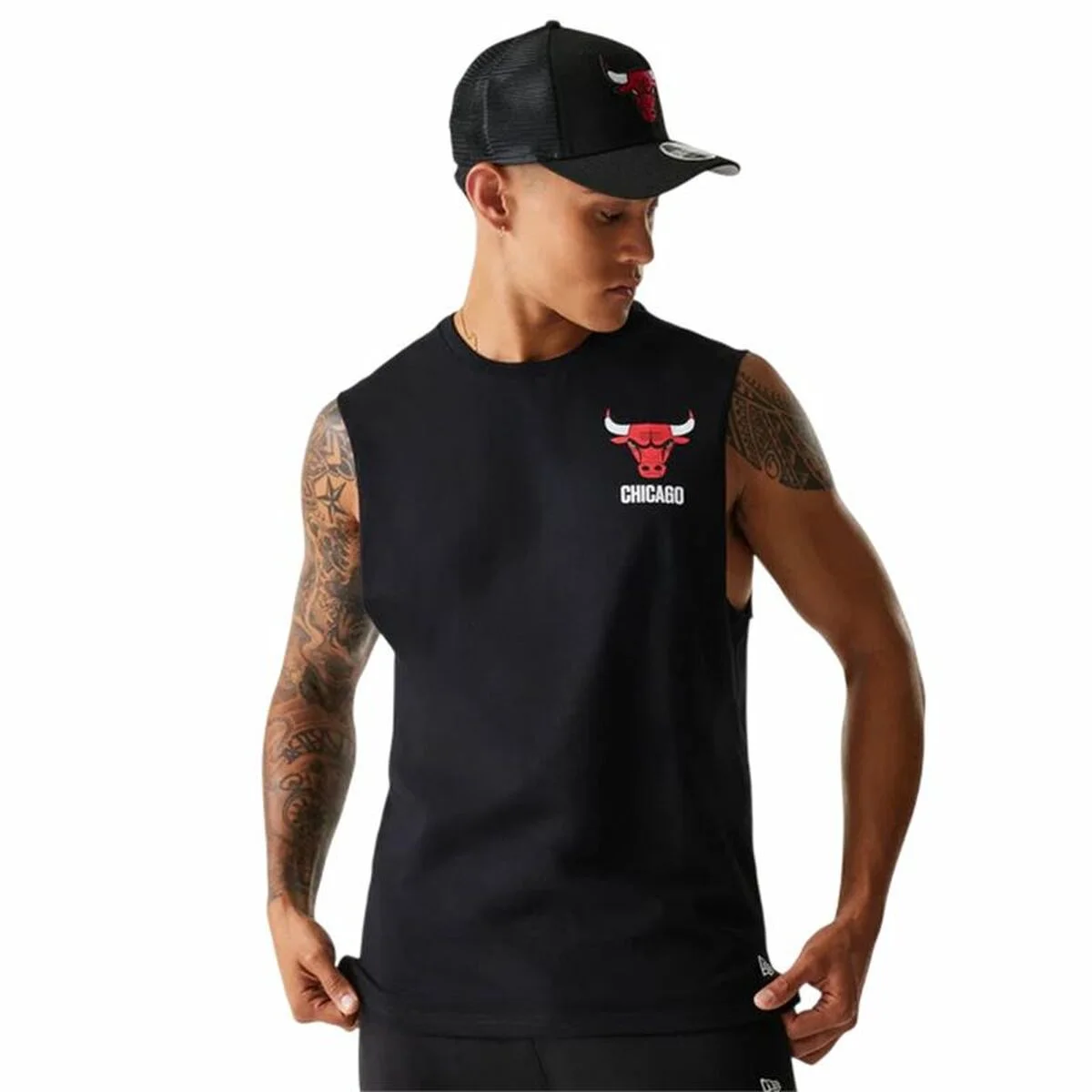 Camiseta de Tirantes Hombre New Era  Chicago Bulls  Negro