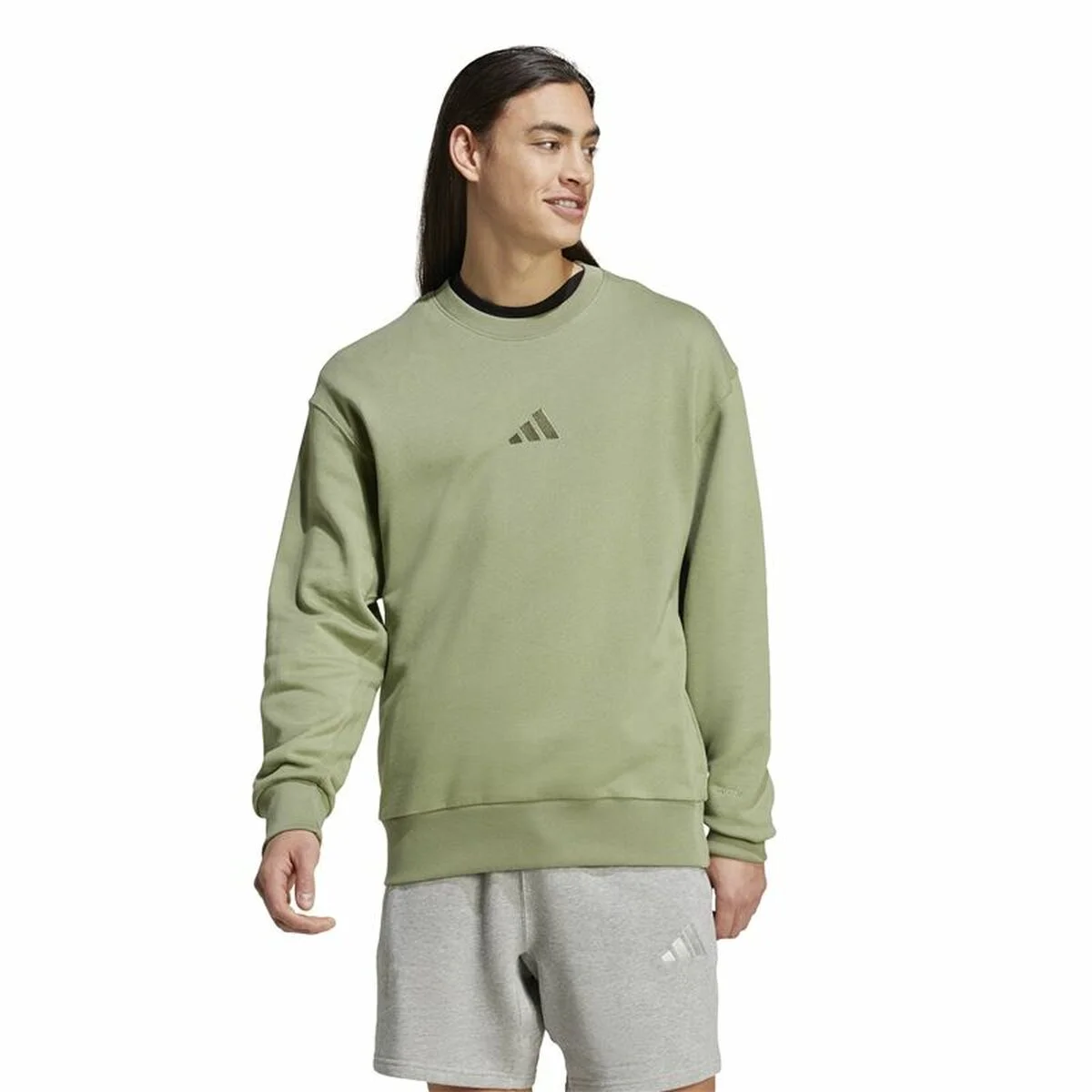 Sudadera sin Capucha Hombre Adidas All Szn French Terry Crew Verde L