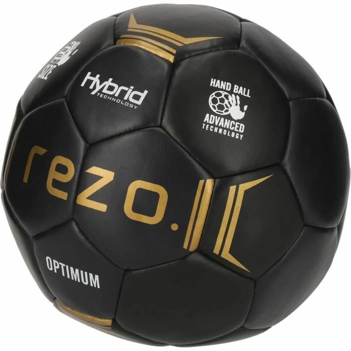 Balón de Balonmano Optimum Negro Dorado (Talla 2)