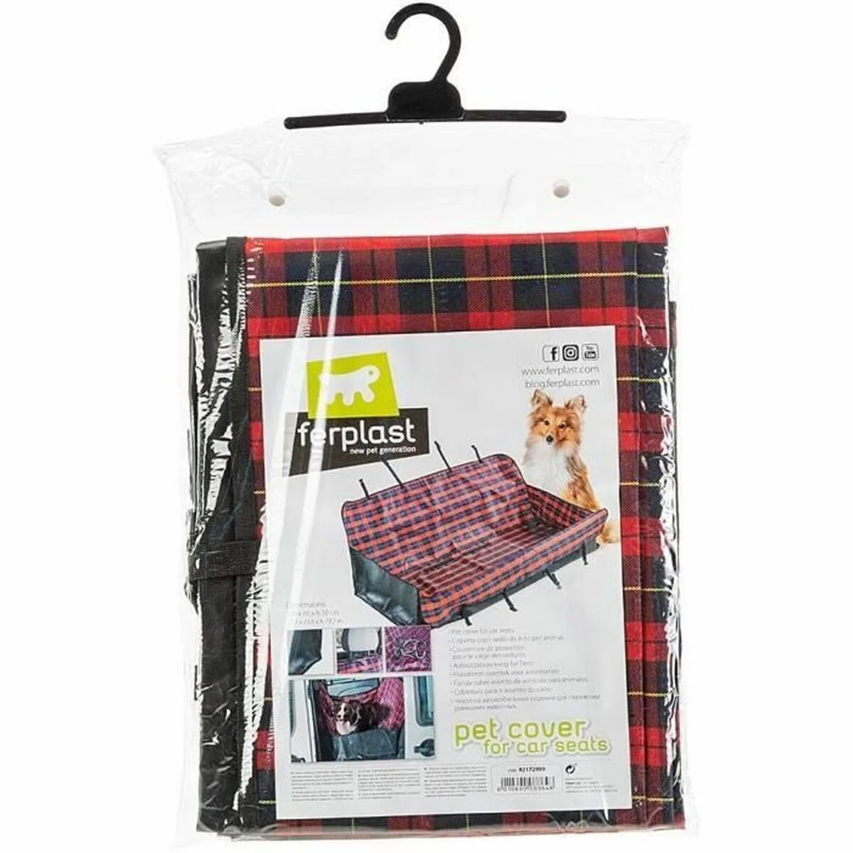 Funda Protectora de Coche para Mascotas Ferplast Negro Rojo 140 x 50 x 60 cm