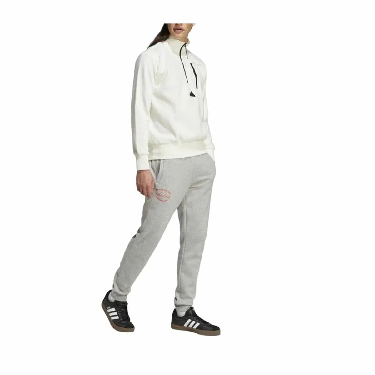 Sudadera sin Capucha Hombre Adidas City Es e Fleece Half-Zip Blanco XXL
