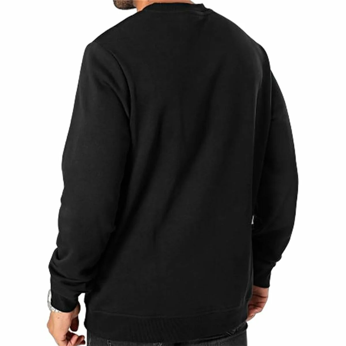 Sudadera sin Capucha Hombre Reebok Identity Left Chest Logo Crew Negro M
