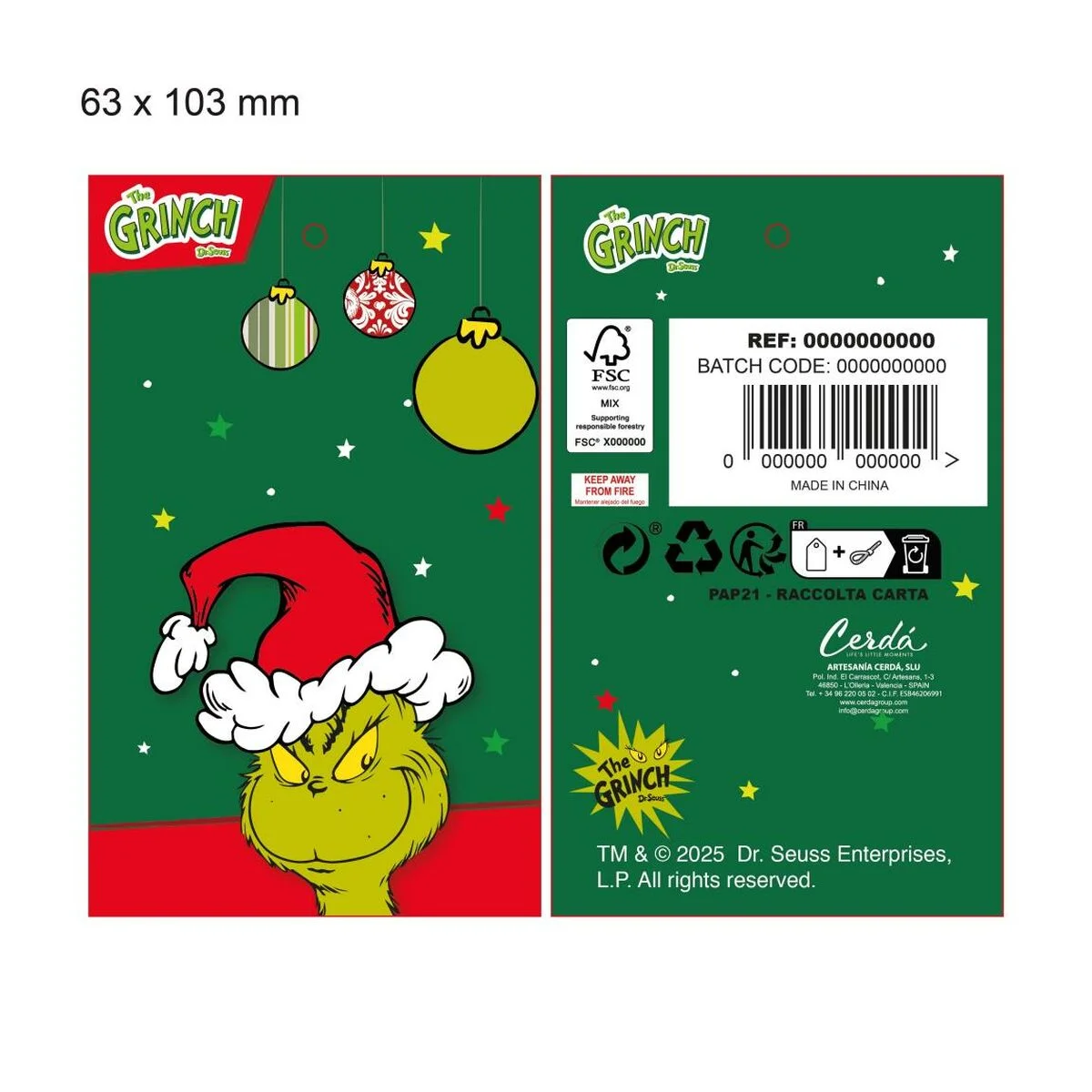 Gorra Infantil The Grinch Verde