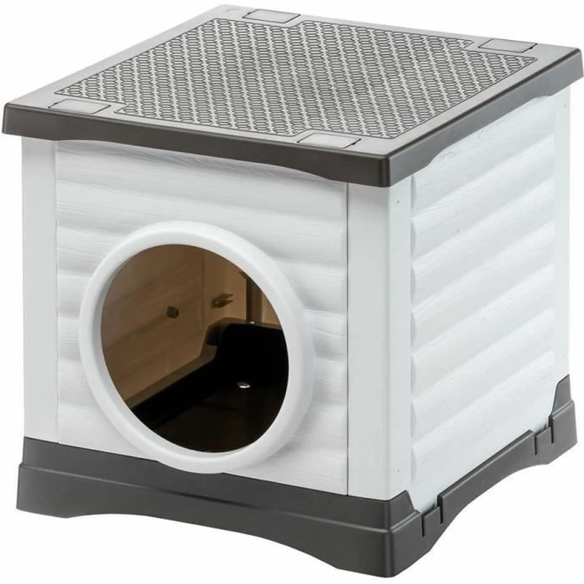 Cama para mascota Ferplast PETVILLA 50 Resina Termoplástico 38,5 x 43 x 38,5 cm Blanco Gris