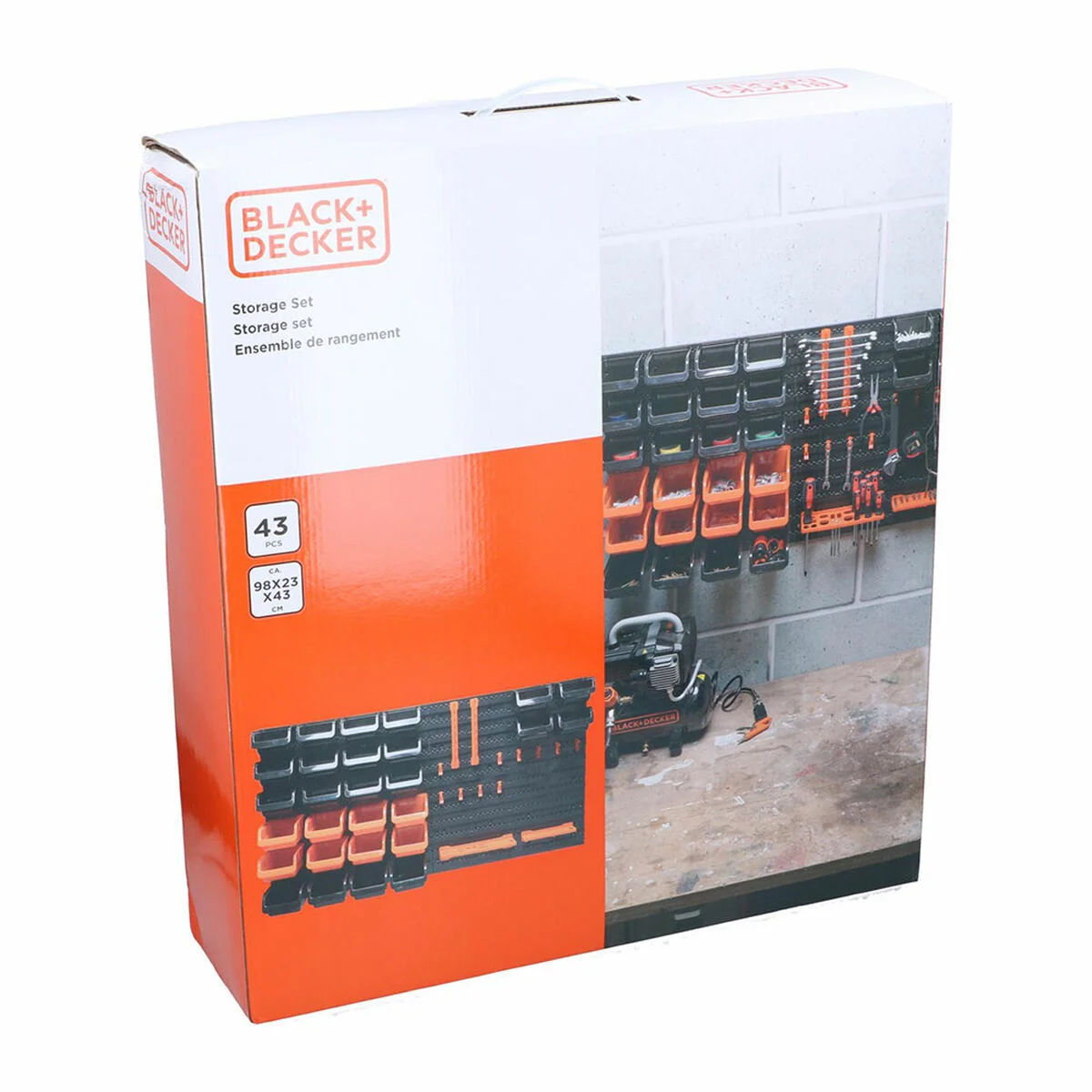 Estantería Black & Decker Negro 98 X 23 X 43 CM Plástico 43 Piezas