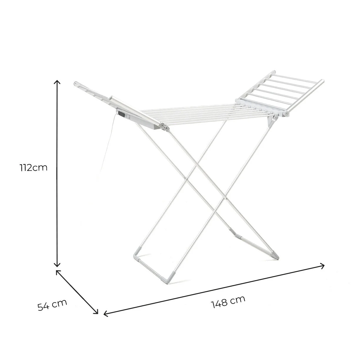 Tendedero Eléctrico Plegable con Alas, Pantalla Táctil, Temporizador y Control de Temperatura Warmmat InnovaGoods 230 W 20 Barra