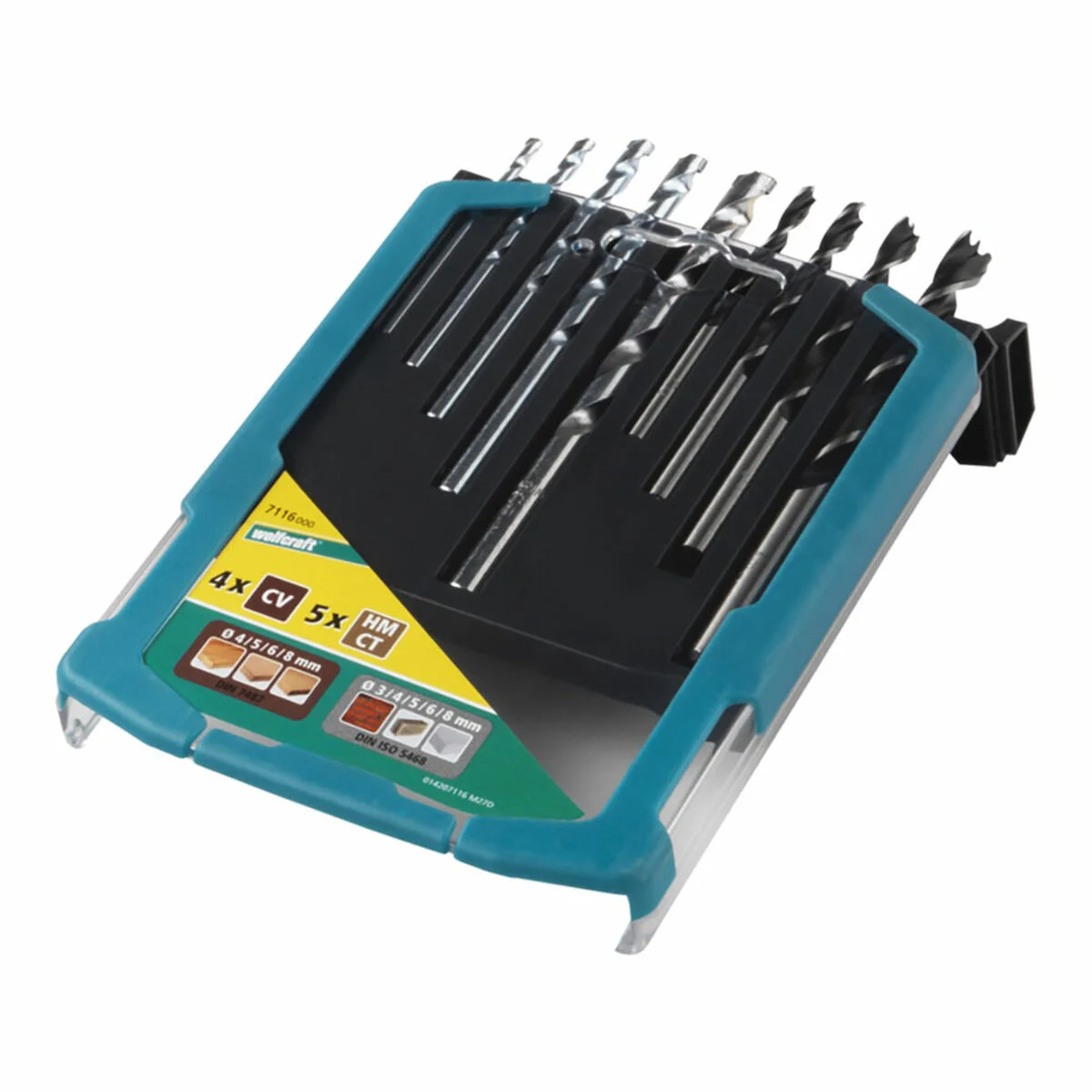 Set de brocas Wolfcraft Acero 9 Piezas 91 Piezas