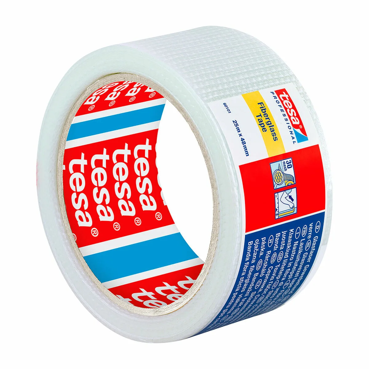 Cinta Adhesiva TESA Fibra de Vidrio 48 mm x 25 m Blanco