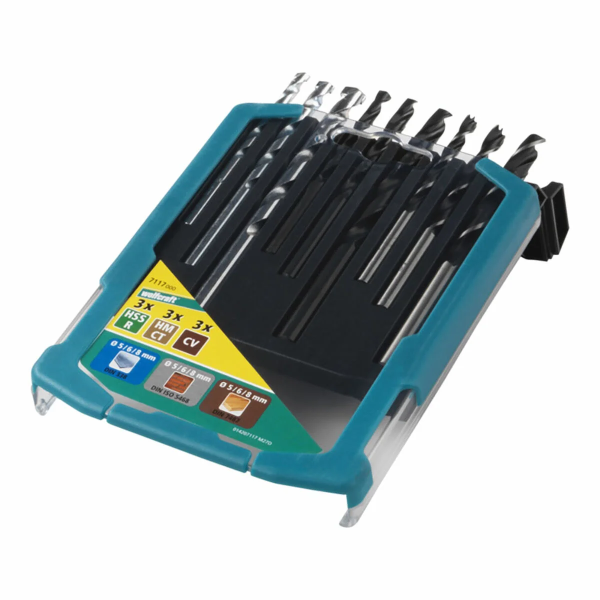 Set de brocas Wolfcraft Acero Plástico 9 Piezas 91 Piezas