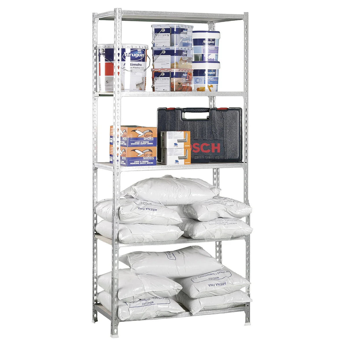 Shelves Simon Rack Wood 167,4 X 71 X 31 CM Grey 5 Shelves