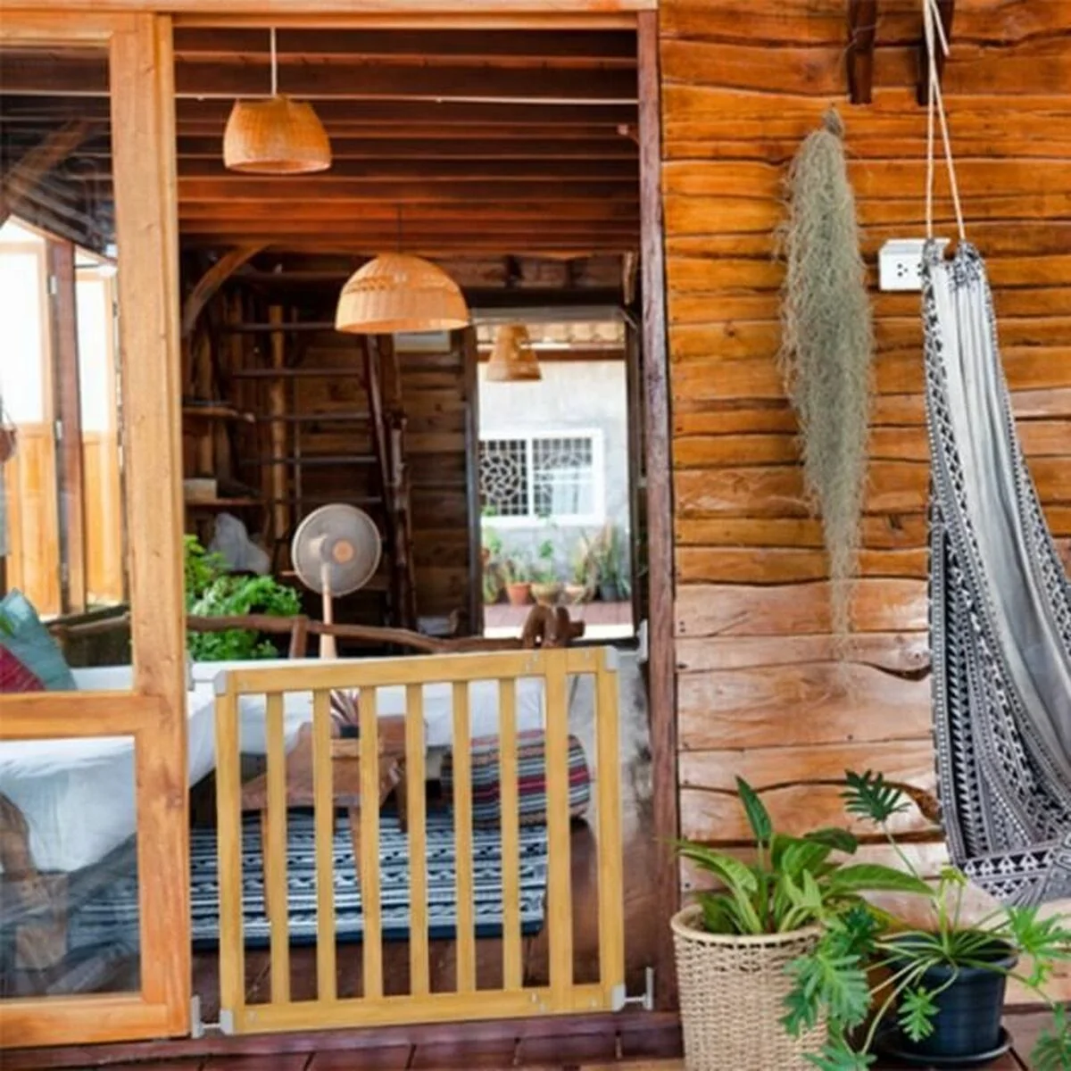 Barrera de seguridad Ingenuity Marrón 76-91 cm