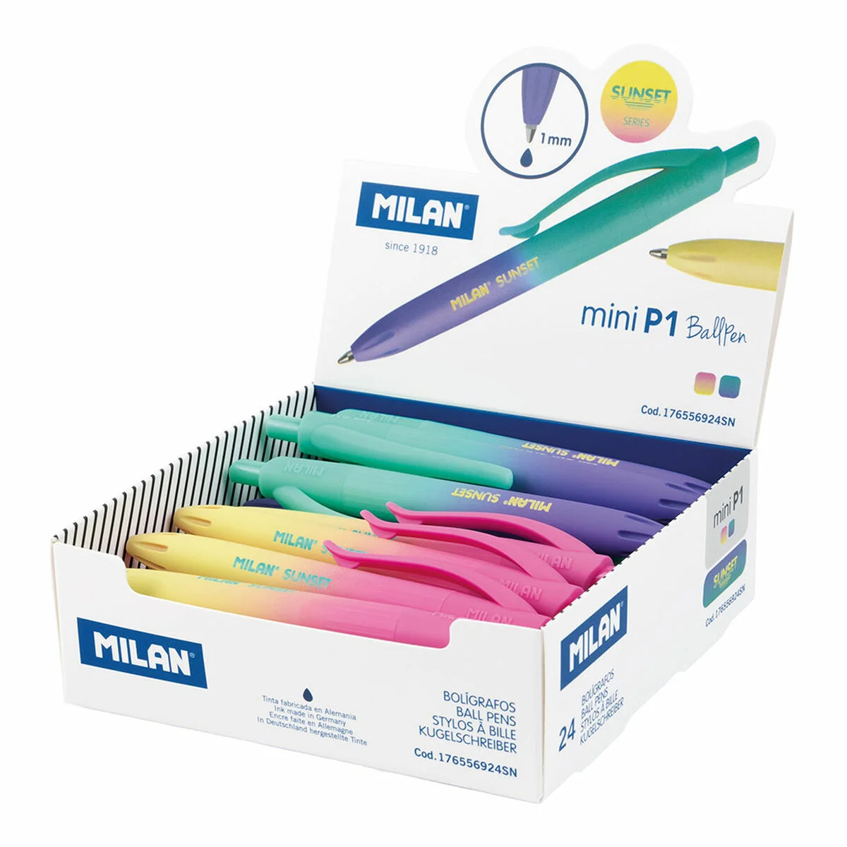 Set de Bolígrafos Milan Multicolor 1 mm (24 Piezas) (24 Unidades)