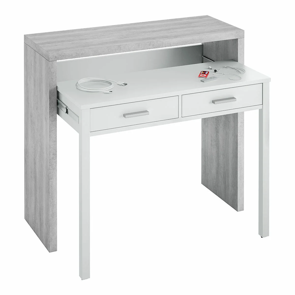Desk Forés White 98,5 X 36 X 87,5 CM Metal MDF