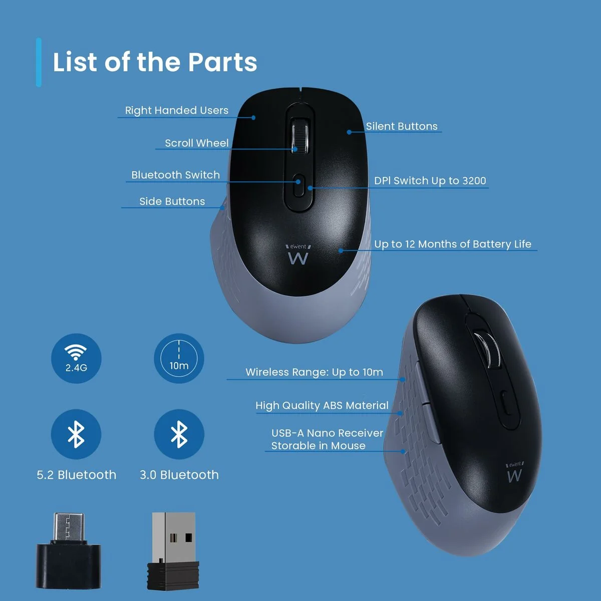 Ratón Inalámbrico Ewent EW3243 3200 DPI