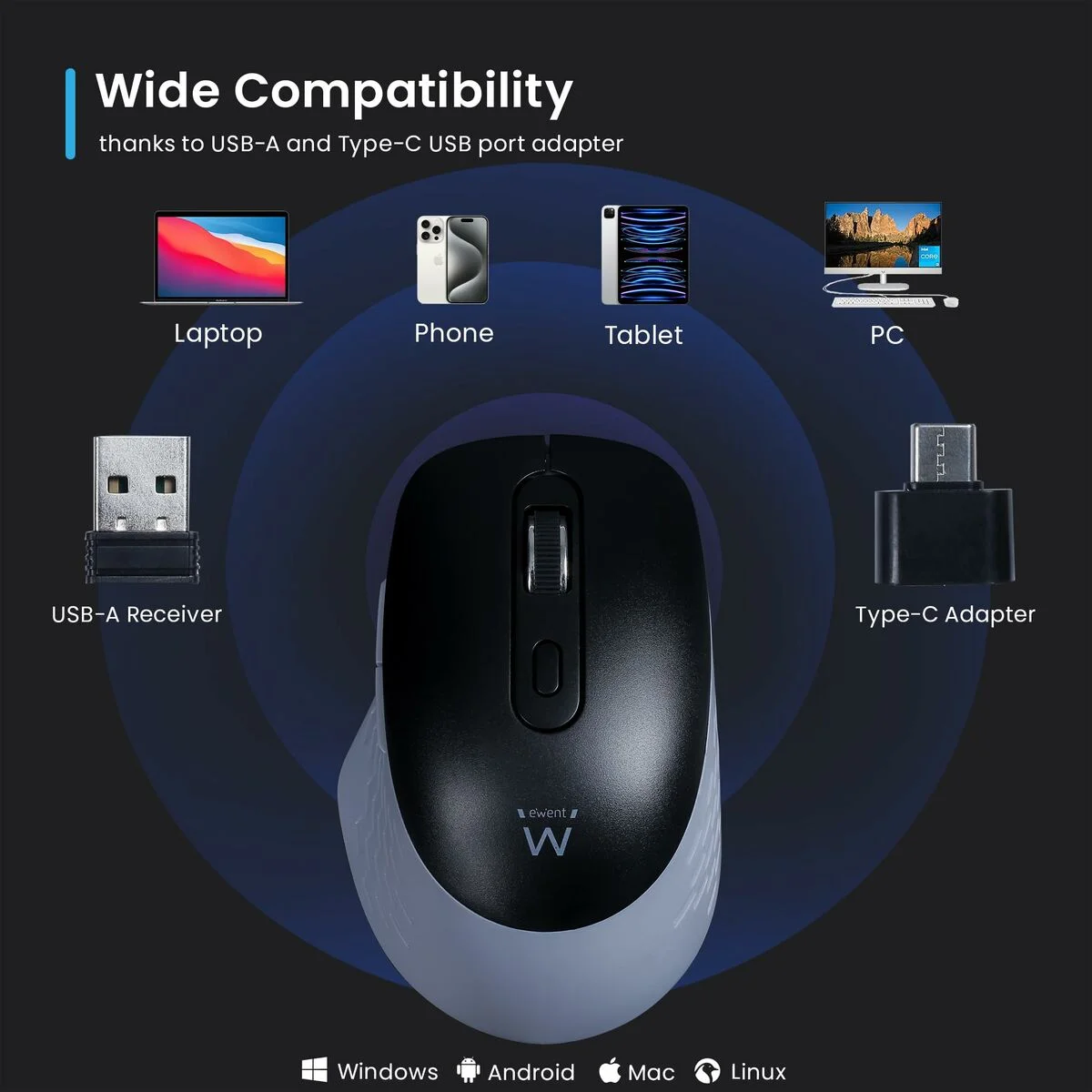 Ratón Inalámbrico Ewent EW3243 3200 DPI