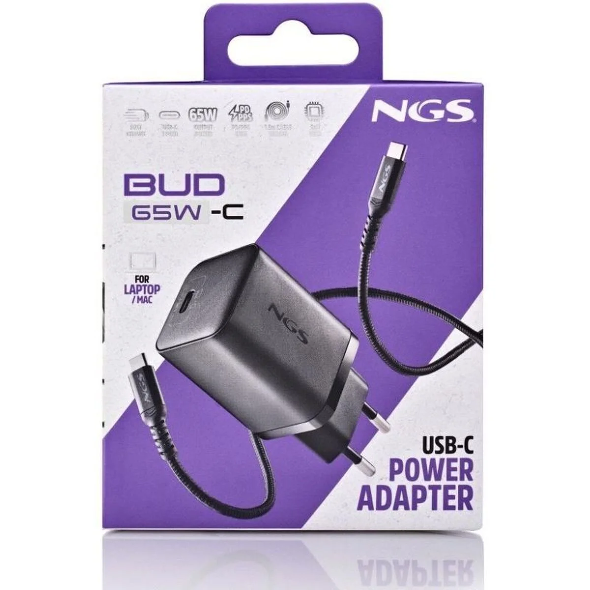 Cargador de Pared NGS NGS Bud 65 W Negro