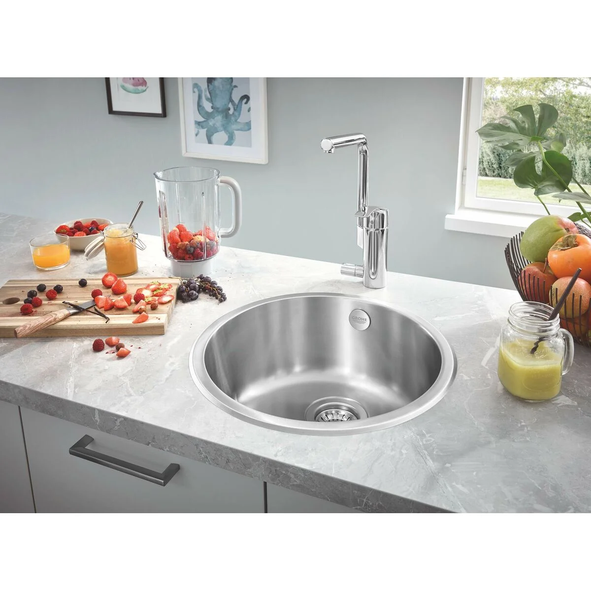 Sink with One Basin Grohe K200 Grey