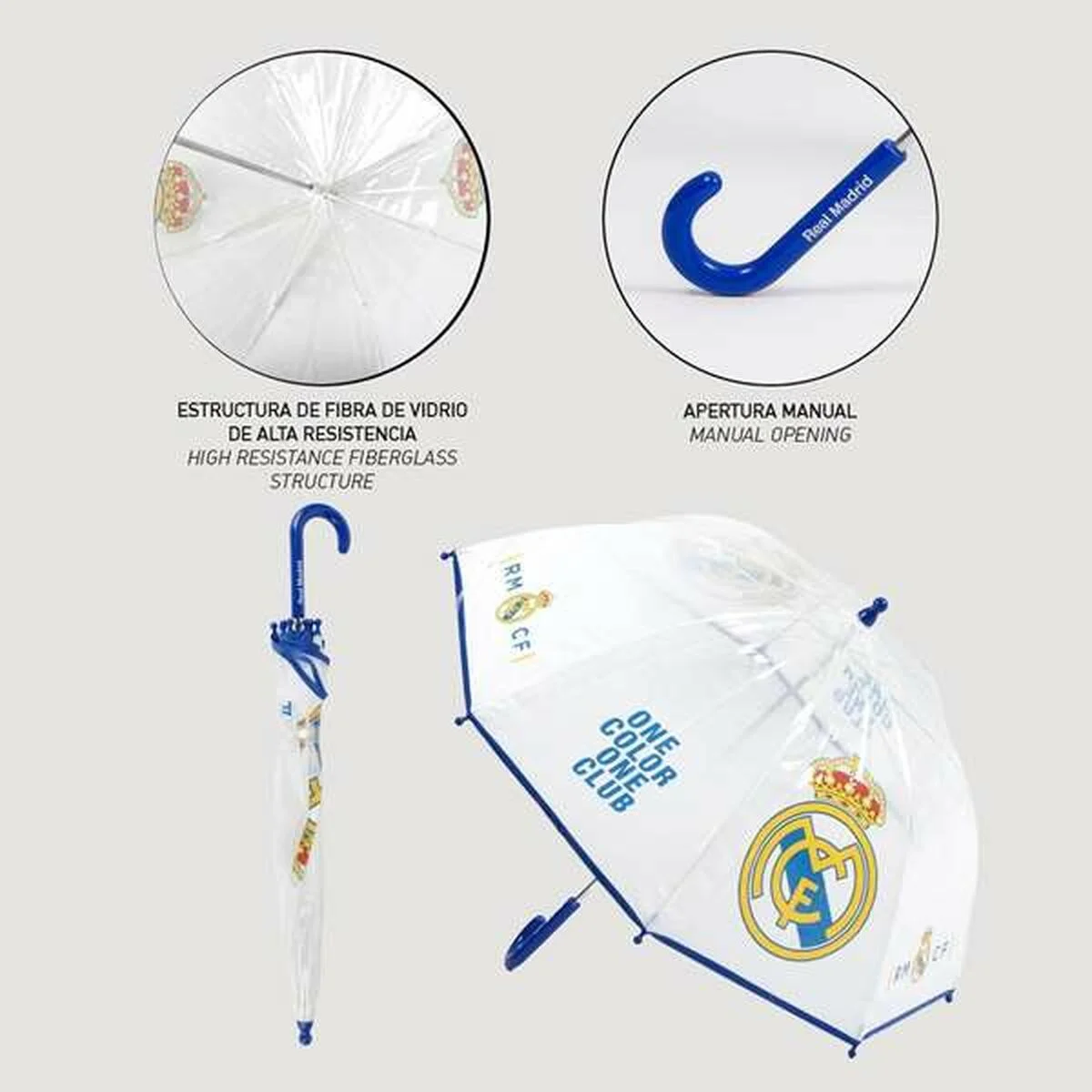 Paraguas Real Madrid C.F. Transparente 45 cm