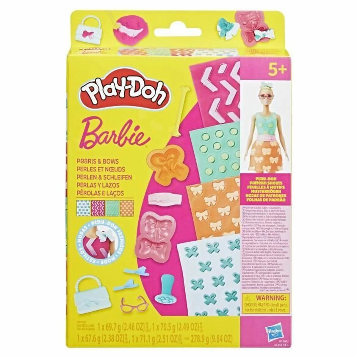 Juego de Plastilina Play-Doh BArbie Pearls & Bows Multicolor