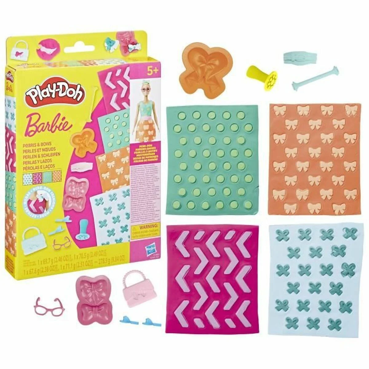 Juego de Plastilina Play-Doh BArbie Pearls & Bows Multicolor