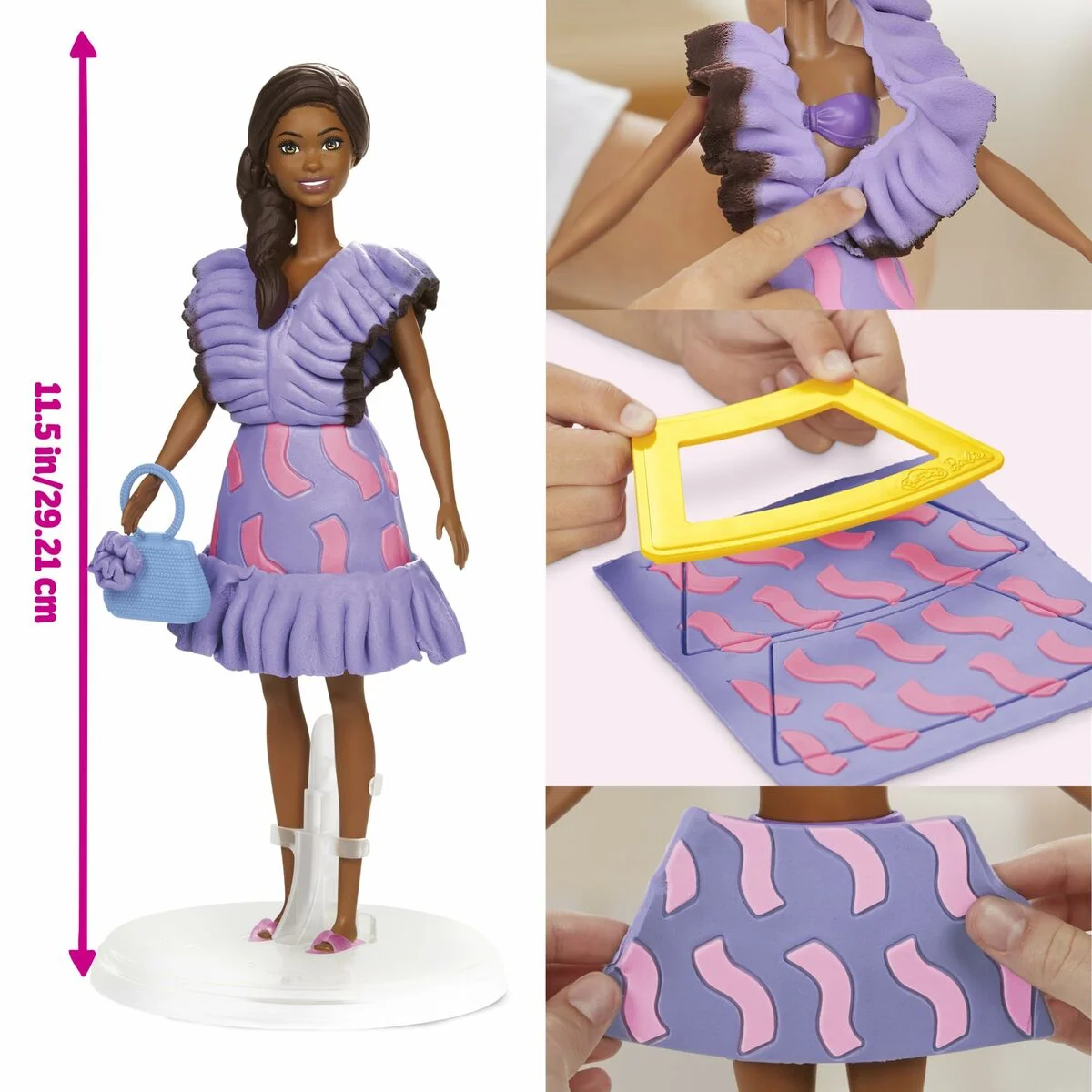Juego de Plastilina Play-Doh Barbie Fashionista Ruffles Multicolor 730 g