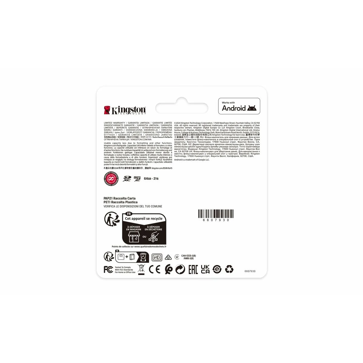 Tarjeta de Memoria Micro SD con Adaptador Kingston CANVAS Select Plus 512 GB