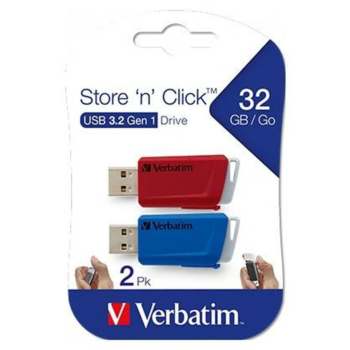 Memoria USB Verbatim Multicolor 32 GB 2 Piezas (5 Unidades)