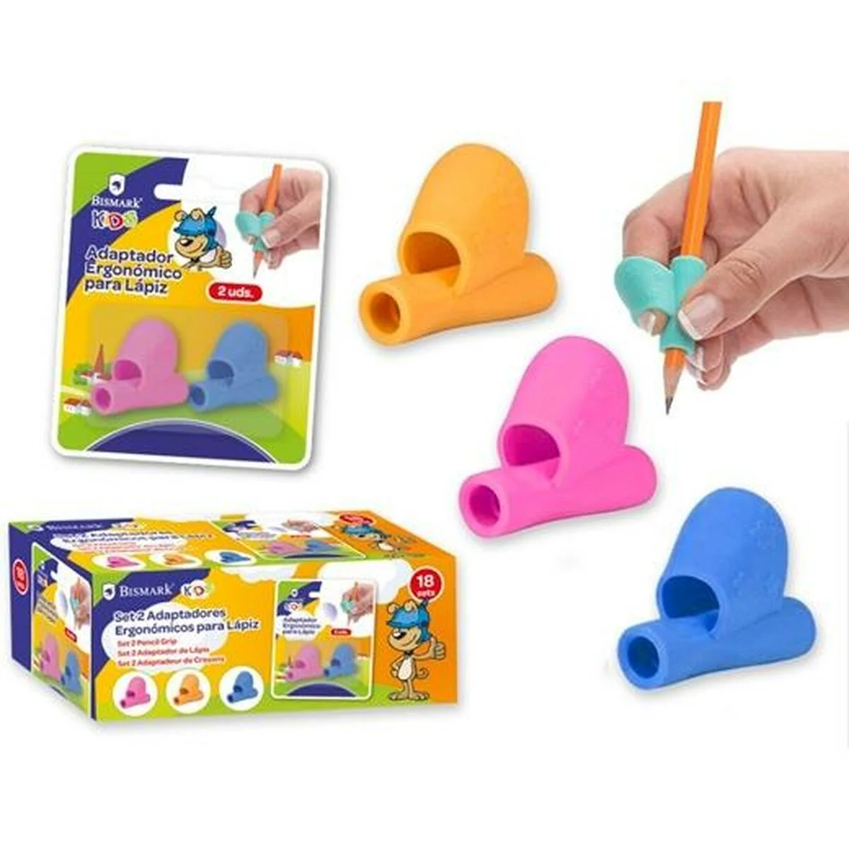 Adaptador para lápiz Bismark Multicolor 2 Piezas (18 Unidades)