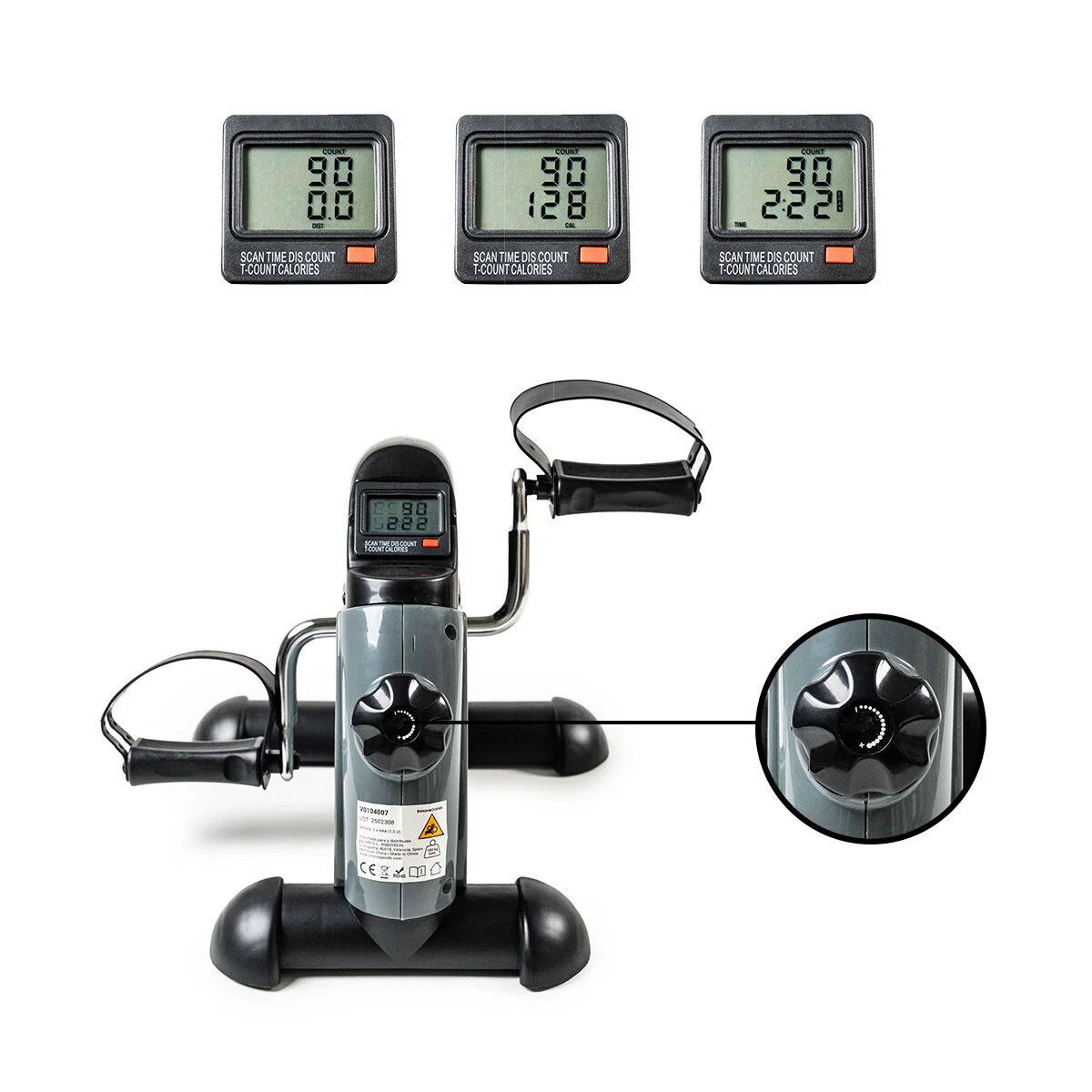 Pedaleador Estático para Piernas y Brazos con Esterilla Velora 2100 InnovaGoods