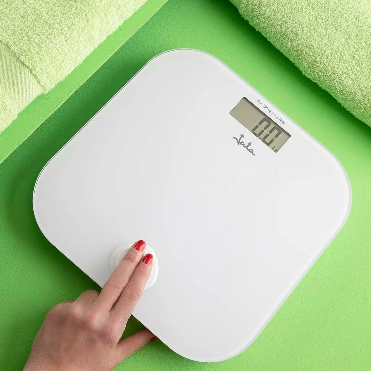 Báscula Digital de Baño JATA HBAS1907 Blanco Cristal Templado 150 kg 180 kg