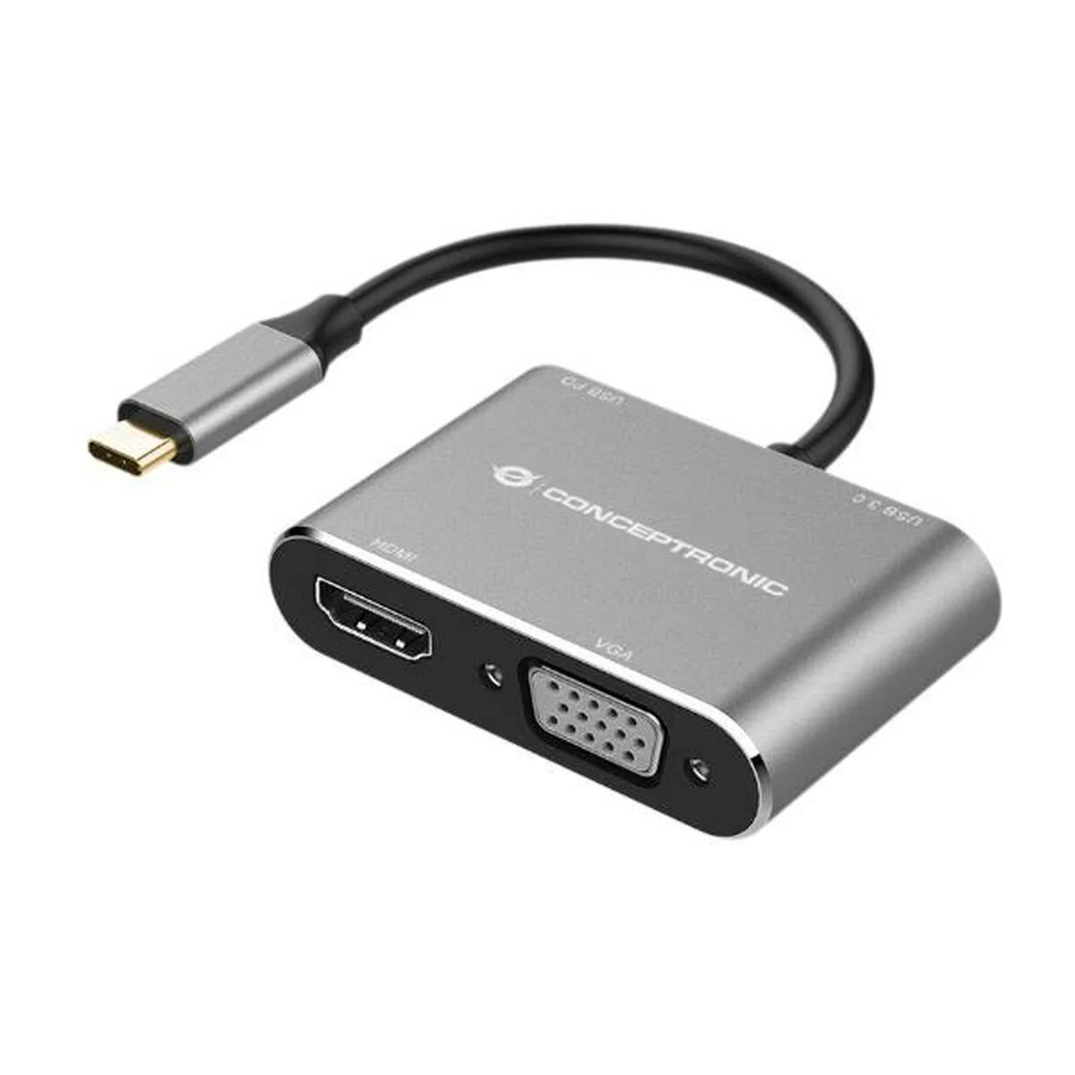Hub USB Conceptronic DONN16G Gris 100 W
