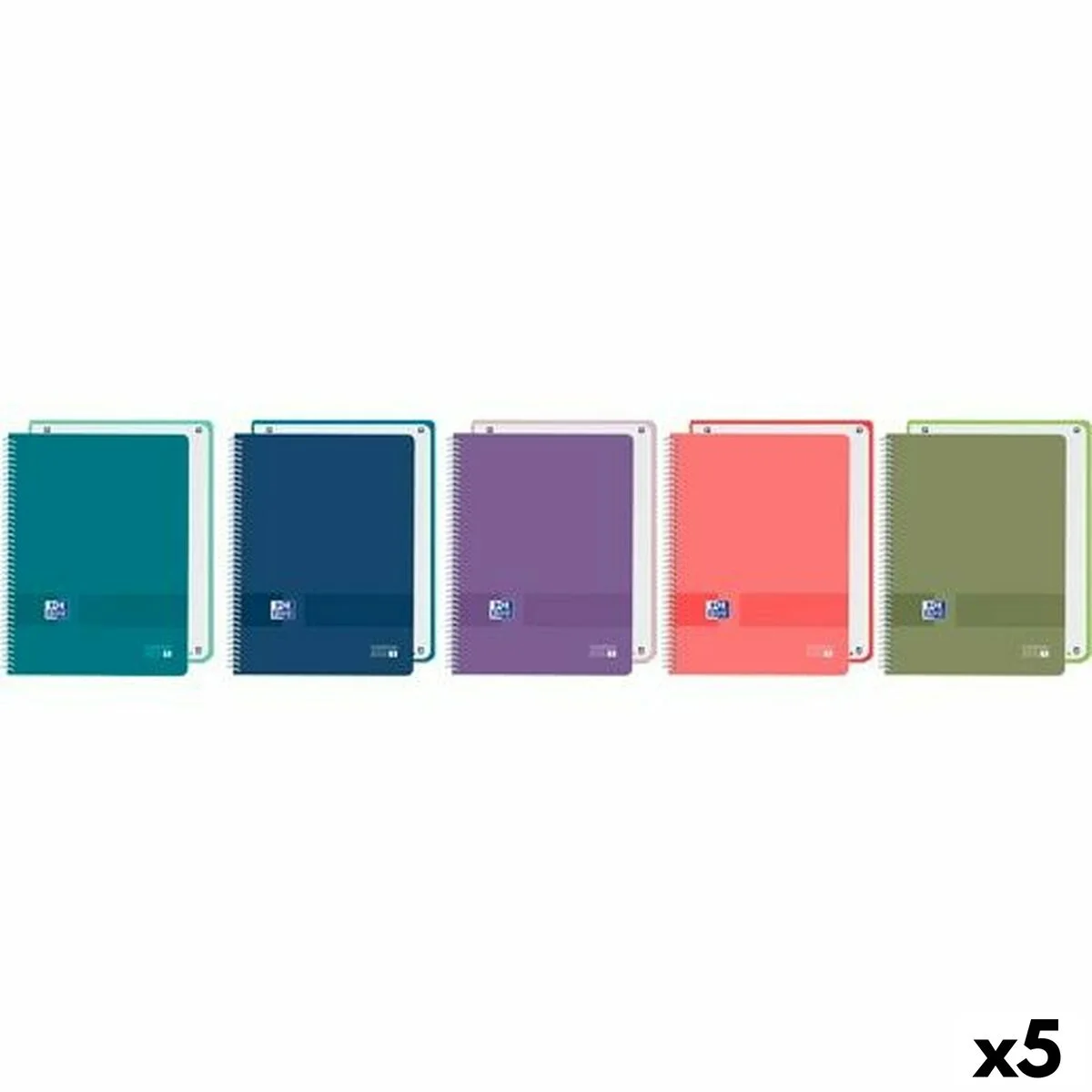 Libreta de Anillas Oxford EUROPEANBOOK 1 LIVE&GO Multicolor A4 80 Hojas (5 Unidades)