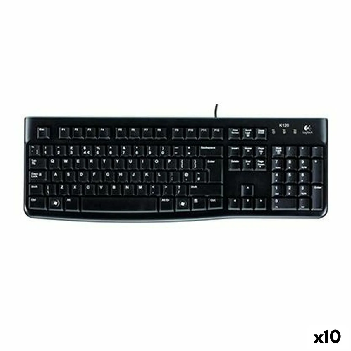 Teclado Logitech K120 Negro Qwerty Español (10 Unidades)