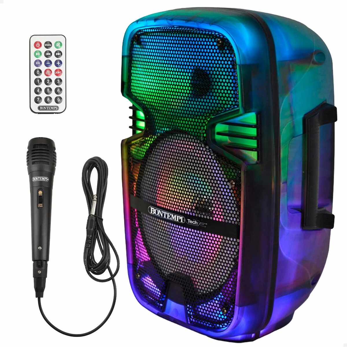 Altavoz con Micrófono Karaoke Bontempi Plástico 25 x 39 x 21 cm (2 Unidades)