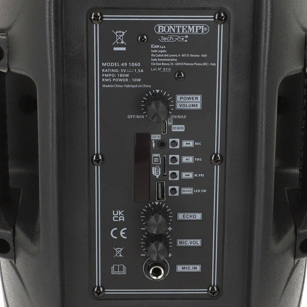 Altavoz con Micrófono Karaoke Bontempi Plástico 25 x 39 x 21 cm (2 Unidades)