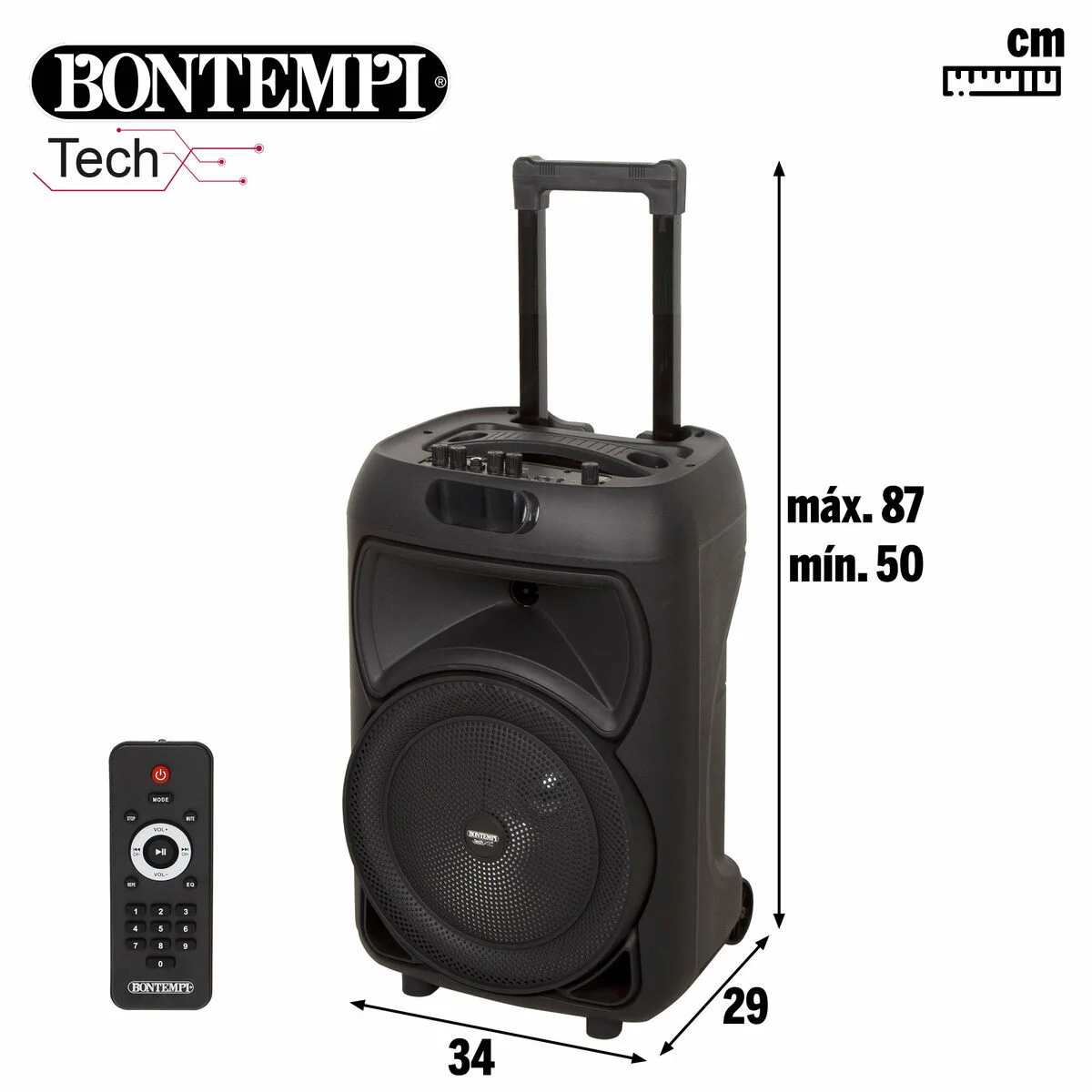 Altavoz con Micrófono Karaoke Bontempi Plástico 34 x 50 x 29 cm (2 Unidades)