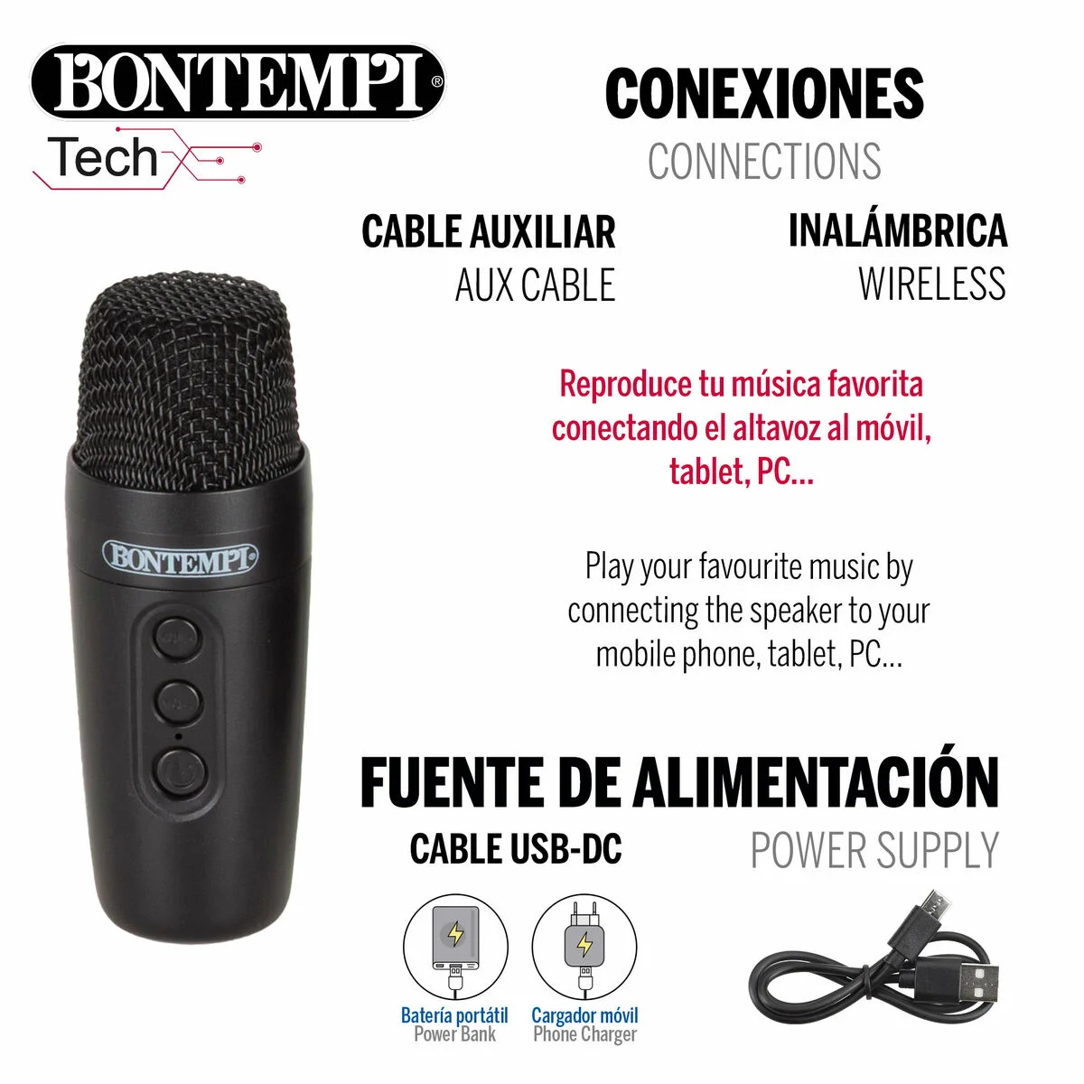 Altavoz con Micrófono Karaoke Bontempi