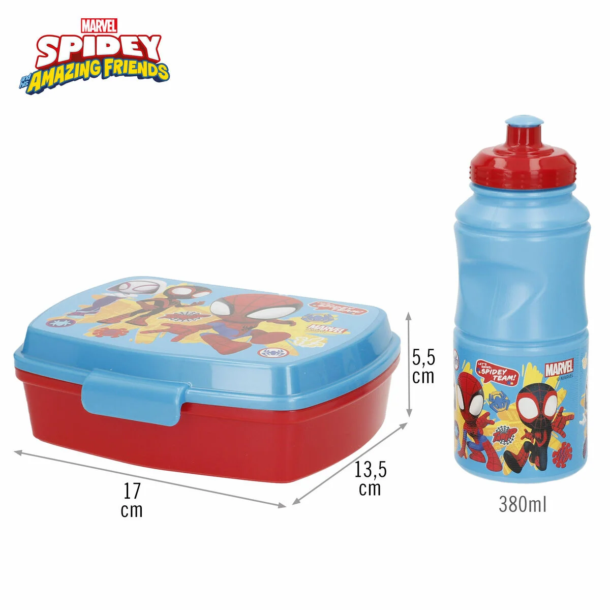 Fiambrera Spidey 380 ml 17 x 5,5 x 13,5 cm Botella (6 Unidades)
