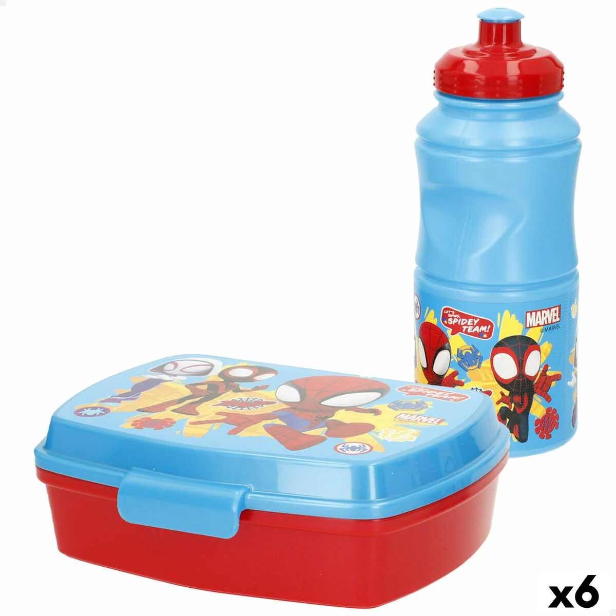 Fiambrera Spidey 380 ml 17 x 5,5 x 13,5 cm Botella (6 Unidades)