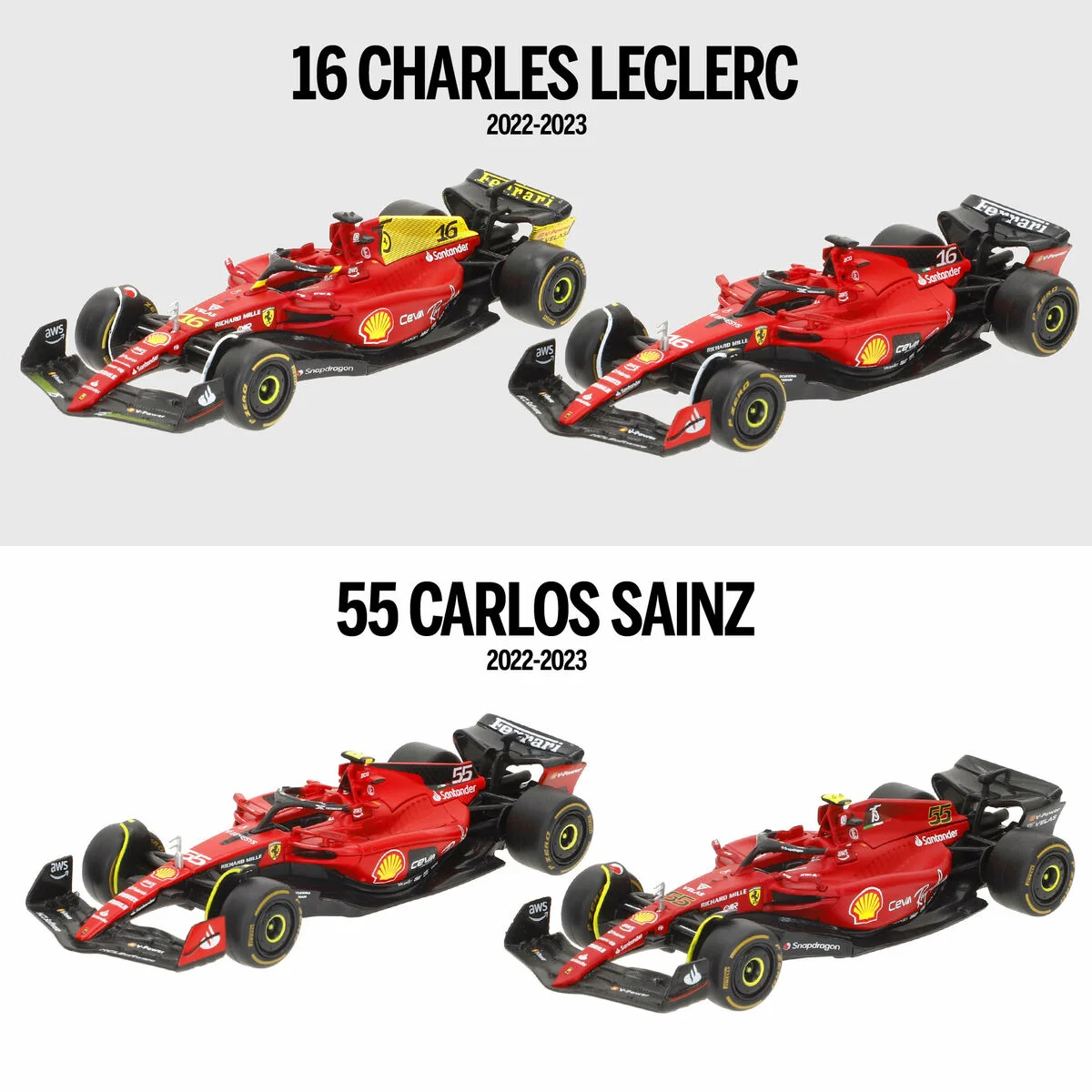Coche de juguete Ferrari LECLERC (4 Unidades)