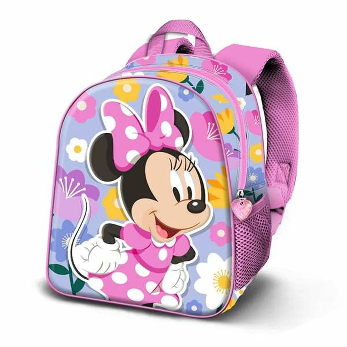 Mochila Escolar 3D con Ruedas Minnie Mouse Spring Rosa