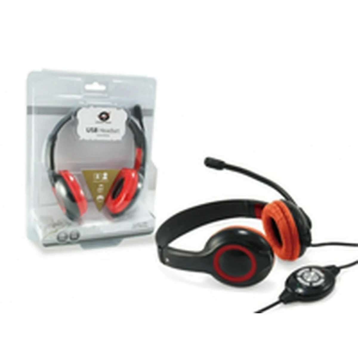 Auriculares con Micrófono Conceptronic CCHATSTARU2R Negro Rojo 2 m