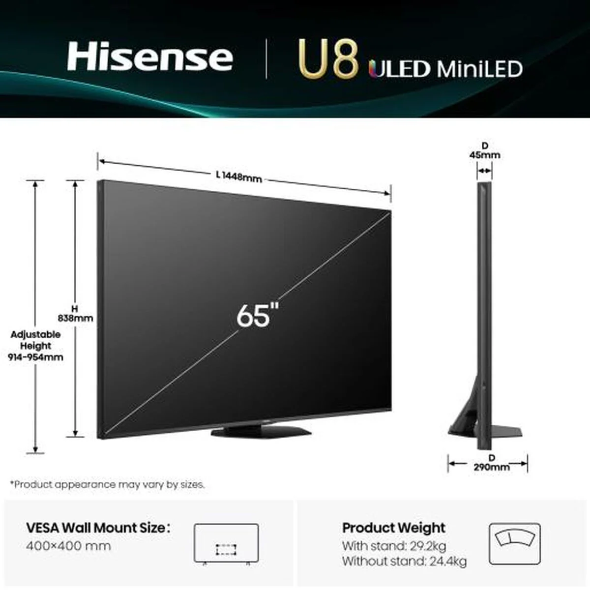 Smart TV Hisense 65U8Q 65" 4K Ultra HD LED HDR
