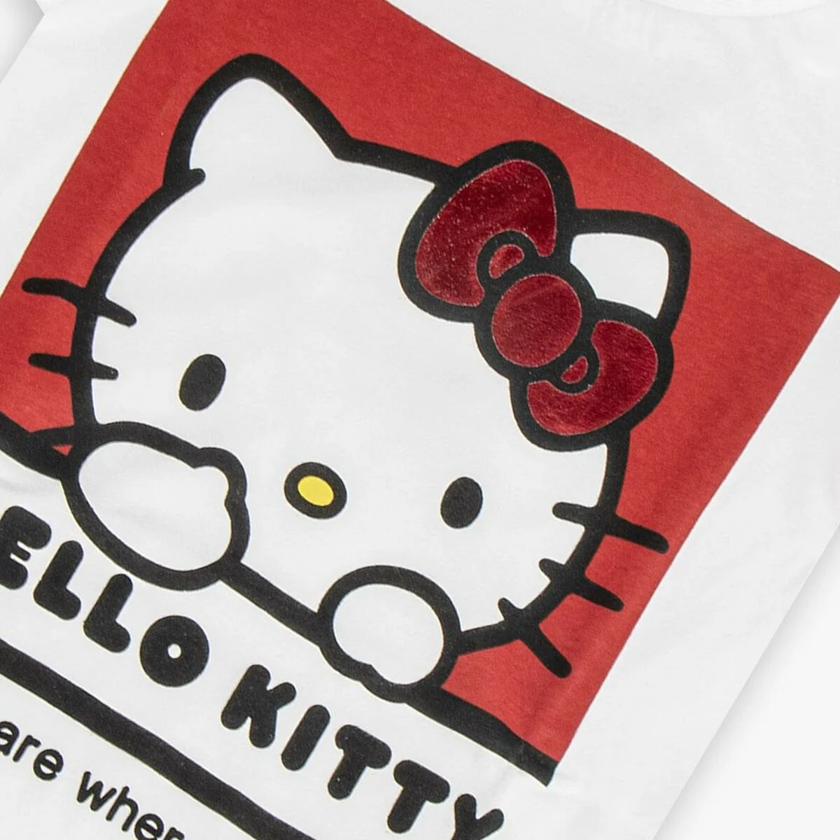 Camiseta de Manga Corta Infantil Hello Kitty Blanco