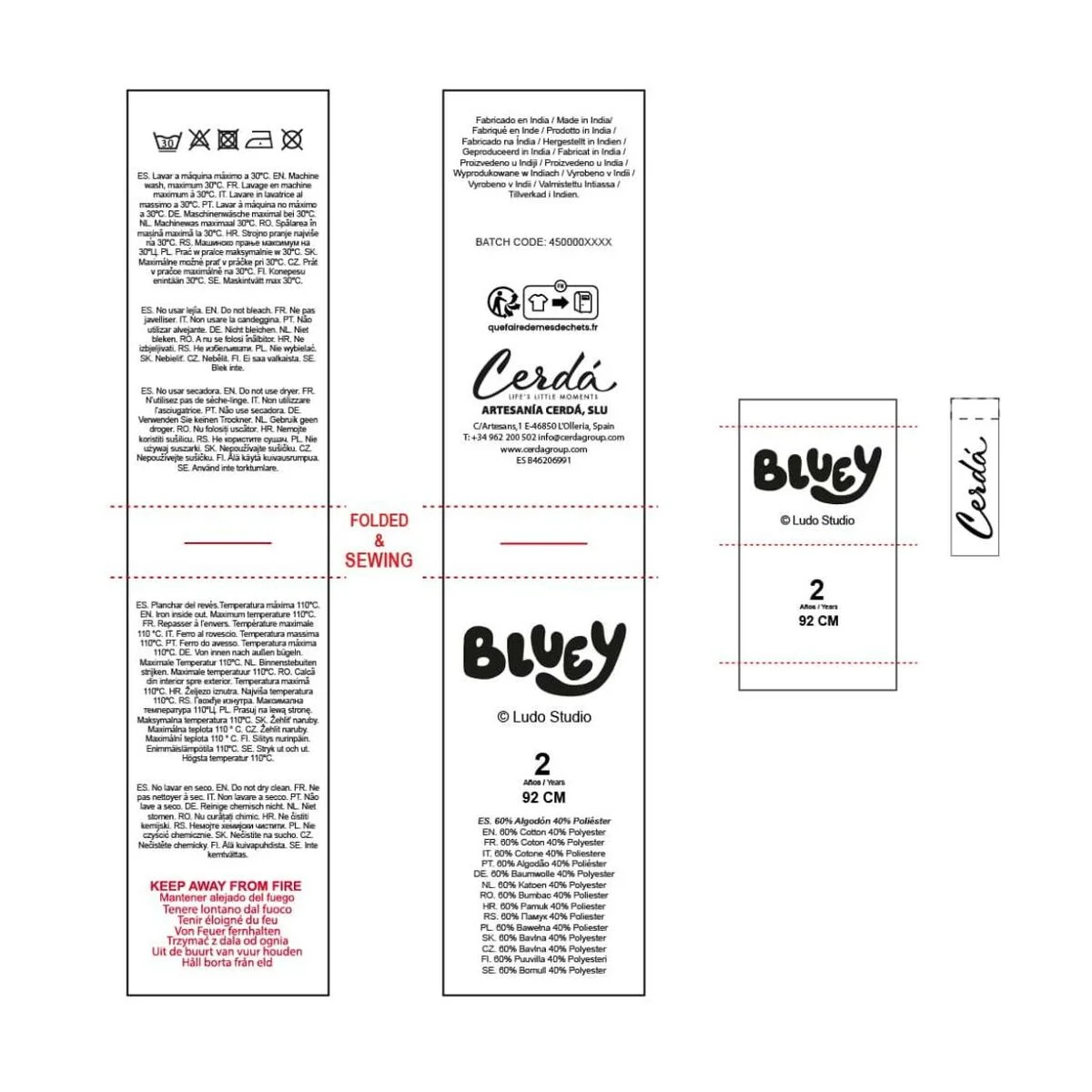 Pijama Infantil Bluey Beige