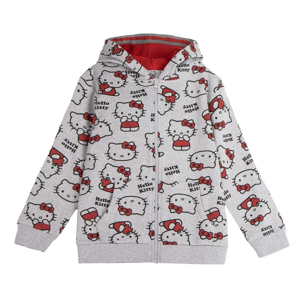 Sudadera con Capucha Niña Hello Kitty Gris