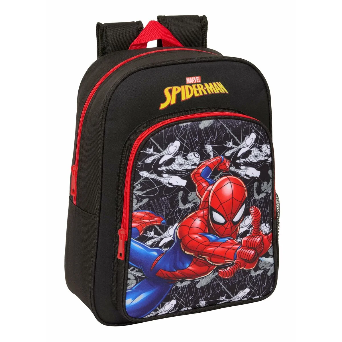 Mochila Escolar Spider-Man Negro Rojo 26 x 34 x 11 cm